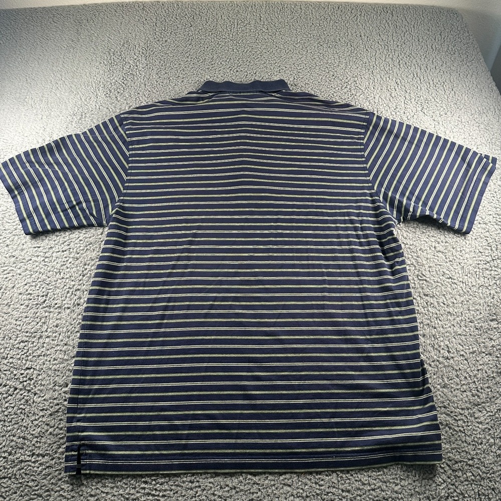 Vtg Amen Corner Masters Augusta Golf Polo Shirt Mens L Blue Green Stripe Cotton - Picture 5 of 8